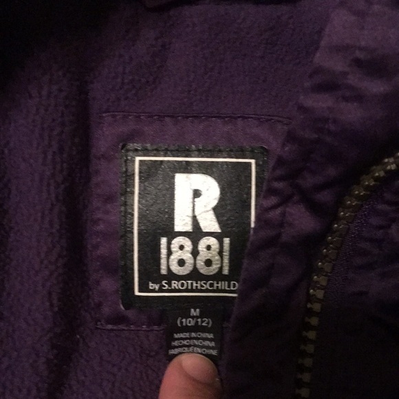 R 1881 x Rothschild Plum Purple Puffer Jacket with Faux Fur Trim EUC M 10/12 - Picture 6 of 7